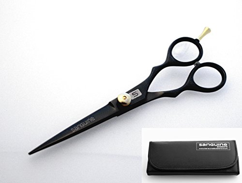 Professional Hairdressing Scissors 6.5 inch - DEEP BLACK + Presentation Case