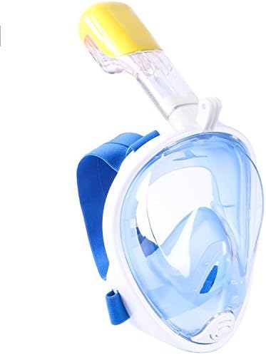 Snorkel Mask, 180° Full Face Seaview Panoramic Snorkeling Mask Free Breathing Design With Anti Fog &amp; Anti Leak Technology for Adult &amp; Kids (blue, S/M)