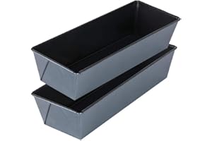 MGE WORLD MGE - Set di 2 Teglie da Forno con Rivestimento Antiaderente - Stampo da Forno Plumcake in Acciaio - Set di 2 Stampi Rettangolari per Dolci - 30 cm