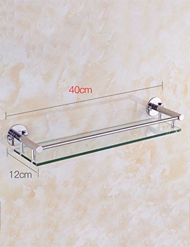 Mode Badregal— Edelstahl Einzelzimmer Regal Badezimmer Küche Wandregal Rack Glas Handtuch Rack Kosmetik Rahmen — Nun Belastbarkeit ( Farbe : 2 , größe : 40 cm ) - 2