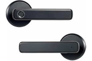 iFutniew Cerradura electrónica inteligente de puerta con huella dactilar, cerradura electrónica de aleación de aluminio negro para dormitorio, hogar, hotel, apartamento