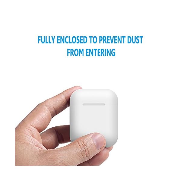 Case Protective, funda de piel de silicona FRTMA con correa deportiva para Apple AirPods, blanco marfil - Imagen 5