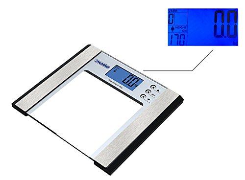 Digitale Körperfettwaage Körperwaage Personenwaage körperanalysewaage Waage Glas bis 150KG