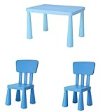 IKEA MAMMUT Kindersitzgruppe in blau; 2 Stühle und ein Tisch