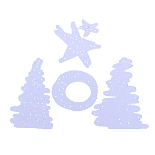 Amazingdeal365 4pcs Christmas Tree Metall Form Stanzschablonen Schablonen Schneiden DIY Dekor Sammelalbum Karten Buchzeichen Lesezeichen als Geschenk für Freunde Geburtstag Kinder,Kindergarten Hobby Schule Handarbeit Unterricht usw. Ein tolles Geschenk! - 7