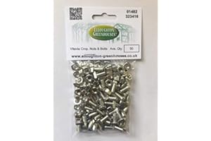Elloughton Greenhouses 50 Vitavia Cropped Nuts and Bolts, Genuine Vitavia Accessories, Suitable for Halls, Eden, Juliana, Elite, Palram, Rhino, Janssens etc