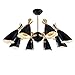 Produktbild LED Deckenleuchte 48W Schwenkbar Kronleuchter Schwarz Modern Deckenlampe Wohnzimmer Lampe Esstisch lampe Schlafzimmerlampe Loft stil Deckenbeleuchtung Pendelleuchte (8-flammig)