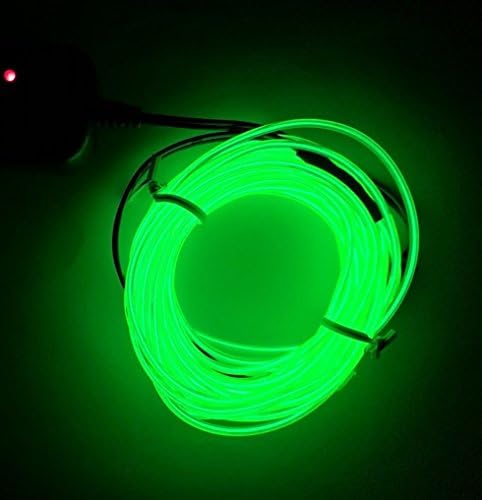 MuLucky 3M EL Wire Tube Rope Battery Powered Flexible Neon Light Car Party Wedding Decoration With Controller (Lemon Green)