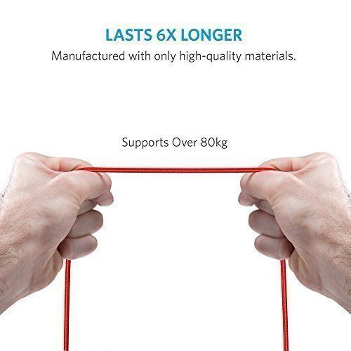 Anker PowerLine+ Lightning Cable (3ft) Durable and Fast Charging Cable [Aramid Fiber & Double Braided Nylon] for iPhone 7 6s 6 SE, iPad and More
