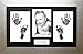 BabyRice Baby / Toddler Handprint Footprint Kit with 14.5x8.5" Silver Frame, Black mount