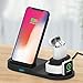 Produktbild 10W 3 in 1 Rapid Wireless Qi-zertifizierter Ladegeräthalter für iPhone AirPods iWatch 1/2/3/4 - Schwarz