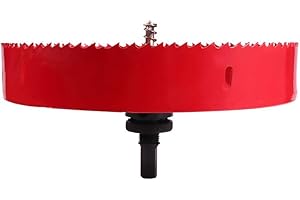 Utoolmart 220mm Bi-Metal Hole Saw M42 High Speed Steel Holesaw Blade 25mm Cutting Depth Opener Cutter Drill Bit With Hexagonal Handle for Wood Sheet Metal Plastic Fiberboard