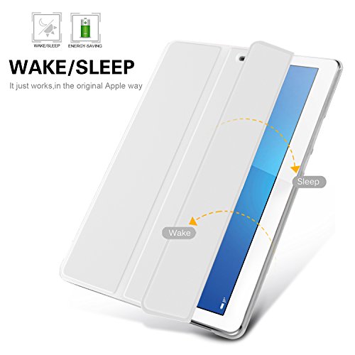 IVSO hochwertiges PU Leder Etui hülle Tasche Case – mit Standfunktion, super 360° Anti-Wrestling, ist für Huawei MediaPad T3 8.0 Tablet-PC perfekt geeignet (Weiß) - 3