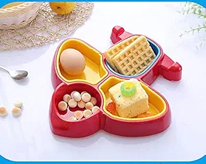 Perpetual Bliss Air Plane Shape Lunch Plates with Spoon / Fork / Return Gift for Kids Birthday Party (Pack of 6)