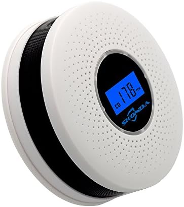 SKONDA Smoke and Carbon Monoxide Alarm, with Voice Alert and Digital Display(black)