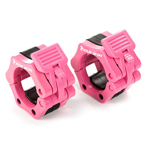 KYLIN SPORT di 5,1 cm ABS Collari di bloccaggio a morsetto Hook grip W/ Chiusura a rilacio veloce per bilancieri olimpici standard, Pink