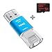 Produktbild [Apple MFi Zertifiziert] Tekq Mini udrive MicroSD Kartenleser auf Lightning, USB 3.0 Flash Drive für Speichererweiterung, für iPhone, iPad, iPod, Mac und Windows PC blau SteelBlue 128 GB