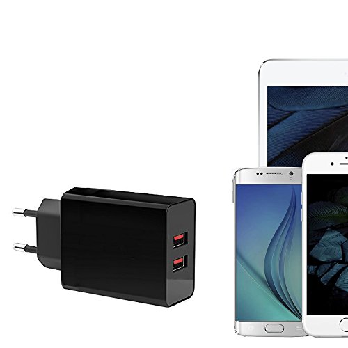 Top-Longer USB Ladegerät 5V 6A 2 Ports mit Smart Technologi Smart Phones und PC Tabletten (Schwarz) - 6