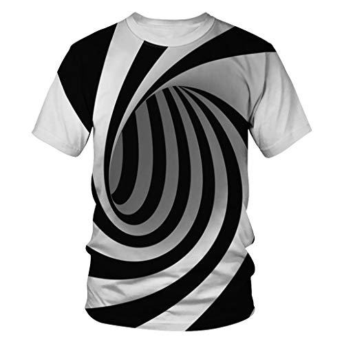Preisvergleich Produktbild BHYDRY Unisex Herren 3D Druck Kreative Rundhals Beiläufige Kurzhemden Top Bluse