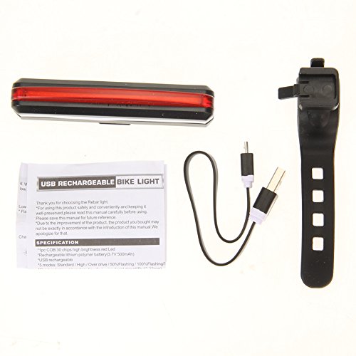 SOOJET BFL-05 USB Wiederaufladbare LED Fahrrad Rücklicht Sport Bicycle Rear Light Hinteres Rücklicht LED Licht Max 200 Lumen Rotes Licht 3 Licht-Modis – Schickes Design - 6