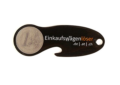 Set-Einkaufswagenchip Edelstahl / 3×4 Stück orange, grün, schwarz mit 12 Monaten Schlüsselschutz - 4
