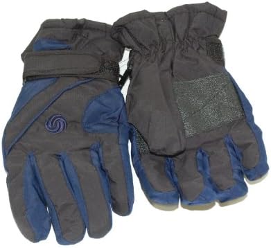 Childrens Thermal Winter Ski Snow Gloves New (9-12 Years, Black/Navy)