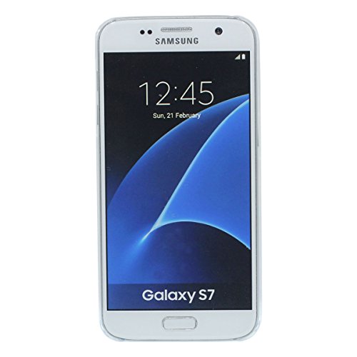 Linda Amarillo Pato Dise  o Samsung Galaxy S7 Funda Protectora Cristal Claro Transparente Rigida Carcasa Puro Azul L  quido Agua Estilo Duro Case Anti choque