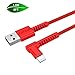 Price comparison product image Right Angle 90 Degree Lightning to USB Cable- Apple MFi Certified, Nylon Braided Fast Charging Cable for iPhone X/XS/XR/XS MAX/ 8/8 Plus/7/7 Plus/6/6 Plus/5s/iPad and More (Red/1.8m)