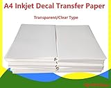 Clear Inkjet Waterslide Decal Paper A4 5 Sheets: Amazon.co.uk: Office ...