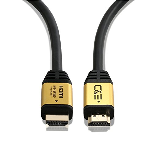 C&E High Speed Ultra HDMI Cable 1.5 Feet with Ethernet, Supports 2.0 30AWG 4K x 2K @ 60HZ, 24K Gold case Full HD Latest Version, 2 Pack