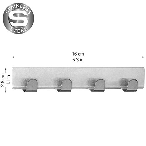 Tatkraft Fyra Stark Hakenleiste Edelstahl Selbstklebend 4 Klebehaken - 2