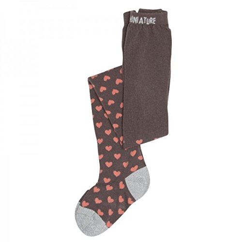 Mini A Ture Baby Ellia Tights with Hearts - Sparrow Brown, 1 year