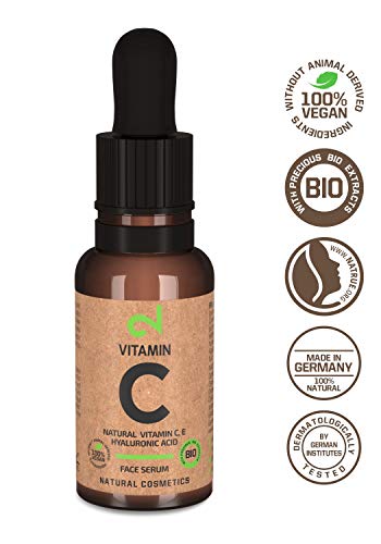 DUAL Vitamin C Face Serum | Siero Viso Con Acido Ialuronico| Vitamina C, E| Potere vegetale | Idratazione cutanea | Siero Anti-età Vegano 100% Naturali|Certificato in laboratorio| 20 ml|Made in EU