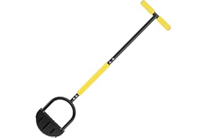 Pretty Kaurv Garden Edger Half Moon Saw-Tooth Hand Edger Ergonomic Manual Lawn Step Edger with Long Handle Landscaping Garden Edger Edging Tool for Sidewalk Driveway Flower Beds