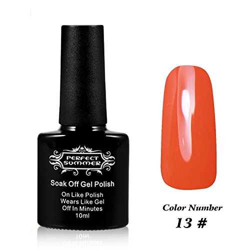 Perfect Summer UV Led Gel Nail Polish Color 10ml Soak Off Gel Manicure product Reddish orange