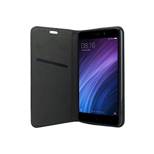Funda XIAOMI REDMI 4A   Digital Bay Funda Carcasa  Flip Armor  Flip Funda  imitaci  n de cuero  Slim Fit Dual Layer Protective with Card Holder Funda   Jet Black