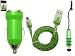 Produktbild Emartbuy® Polka Dots Range Trio Pack für Uhappy UP320 / UHappy UP550 5.5 Zoll Smartphone - Grün 1 Ampere USB Autoladegerät + Grün Metallic Mini Eingabestift + Polka Dots Grün / Weiß Flaches Knotenfreies Micro USB Daten und Ladekabel