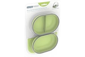SUREFLAP Juego de Plato y Alfombrilla SureFeed Sure Petcare, Compatible con el comedero para Mascotas SureFeed con Lector de Microchip y Tapa sellada integrada, para Comida húmeda y Seca, Color Verde.