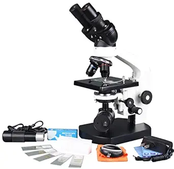 Radical 1000x Binocular Lab LED Digital Cordless Compound Microscope w USB Camera ! Slide Kit! Fine Focus!