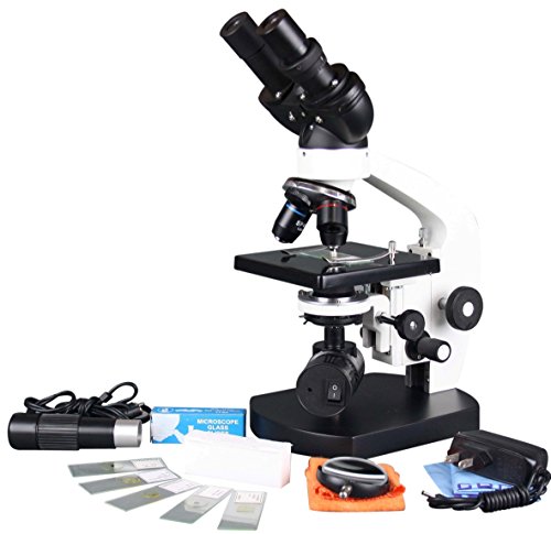 Radical 2500X Binocular Biology Compound Led Battery Microscope W Usb Camera 3D Stage & Slide Kit
