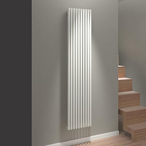 Kudox"Xylo" 380mm (w) x 1800mm (h) White Vertical Designer Radiator - BTU's 3047 (Bar Pattern: 10 Verticial Tubes)