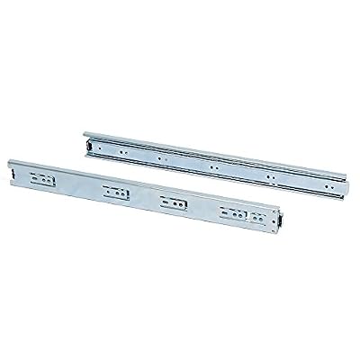 Emuca 3028805 Paire de coulisses/glissières à billes sortie totale 45mm x 600mm pour tiroir