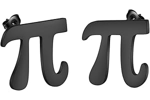 LUTAKU Orecchini a perno a forma di simbolo Pi cavo per donne e uomini, gioielli vuoti per matematica regalo