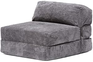 Loft 25 Plegable Z Cama Colchón Individual | Sofá Cama Futón Ligero | Ideal para Salas de Estar y Dormitorios de Invitados | Silla Cama Cómodo para Dormir | Camas Portátiles con Reposacabezas (Carbón)