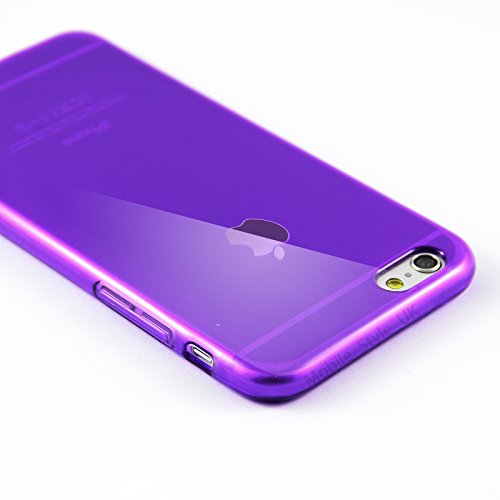 iPhone 6S Plus Purple Case, Transparent Purple Soft TPU Gel Cover and Screen Protector for iPhone 6S/6 Plus [Purple][5.5