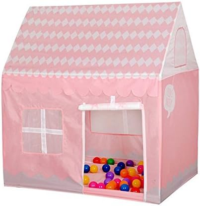 Kolamom Children Playhouse Kids Tents Teepee Play Tent for Indoor Outdoor Foldable Tipi Club House (light pink)