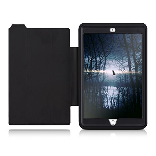 kwmobile Hybrid Smart Cover Schutzhülle für Apple iPad Air 2 – Outdoor Kunststoff Tablet Case Hülle mit Ständer in Schwarz - 9