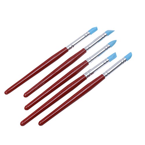 5x Silikonpinsel Gummi-Pinsel Clay Shaper Modellier Werkzeug Pinsel - 5