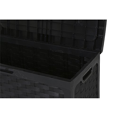 Auflagenbox / Gartenbox / Kissenbox Rattan Design *Farbe schwarz* ca. 117 x 56 x 56 cm - 9