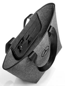 Mercedes-Benz, Einkaufstasche, grau / schwarz, 100% Polyester - 3